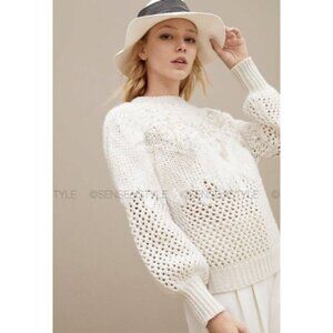 Brunello Cucinelli Cashmere Hand Knit Intarsia Sweater Pullover M